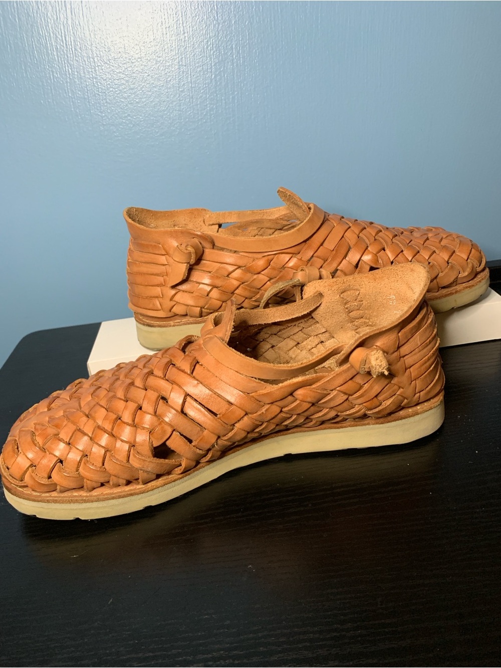 Brand X Woven Women’s Leather Huarache Sandals in Tan - Picture 2 of 5